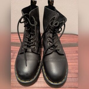 Dr. Martens Black 1460 Bex Pisa Leather Lace Up Boots